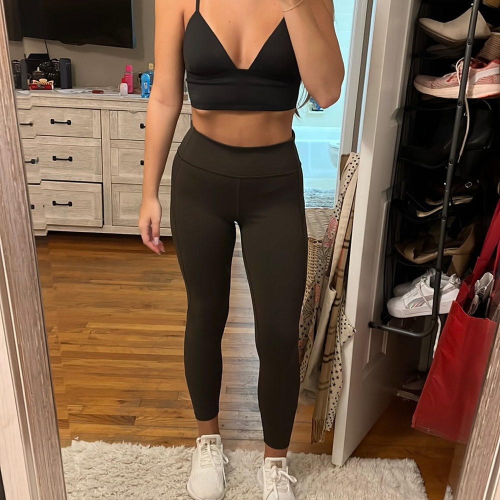 Dark Olive Green Lululemon In Movement 7/8 Tight Size 8